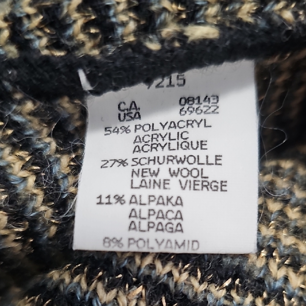 Vintage Black and Cream Geometric Sweater - Picture 3 of 5